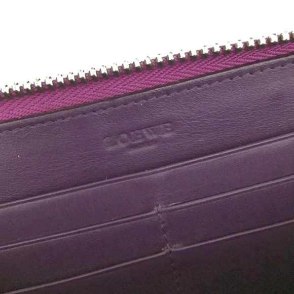 Authentic LOEWE Logo Leather Long Zip Wallet - Picture 8 of 8